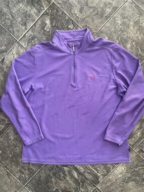 TOMMY BAHAMA IslandZone Supima Coastal Preppy Casual Long-Sleeve Zipper Shirt